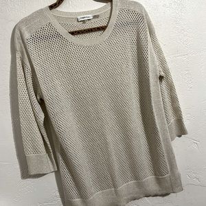 Calvin Klein Cream and Sparkle Top